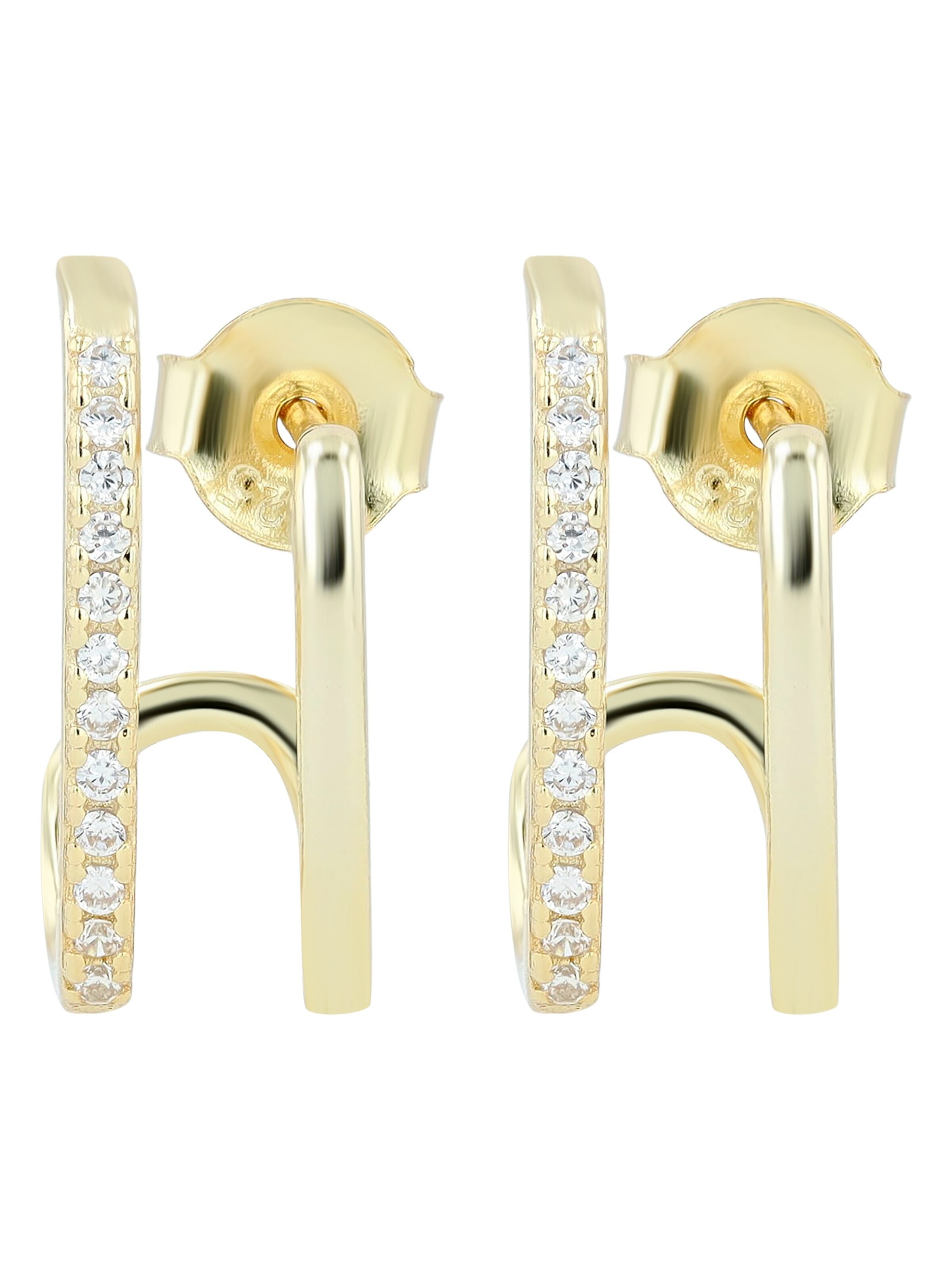 Akzent Earrings '"Luisa" aus 925 Sterlingsilber, rhodiniert, langlebig' in Gold: front