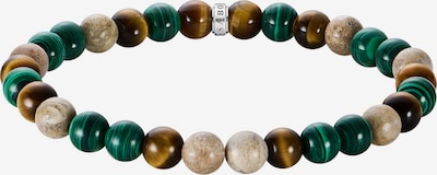 Thomas Sabo Armband in 17 in dunkelbeige / umbra / smaragd / silber, Produktansicht