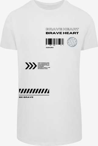 F4NT4STIC Shirt 'Brave Heart' in Wit: voorkant
