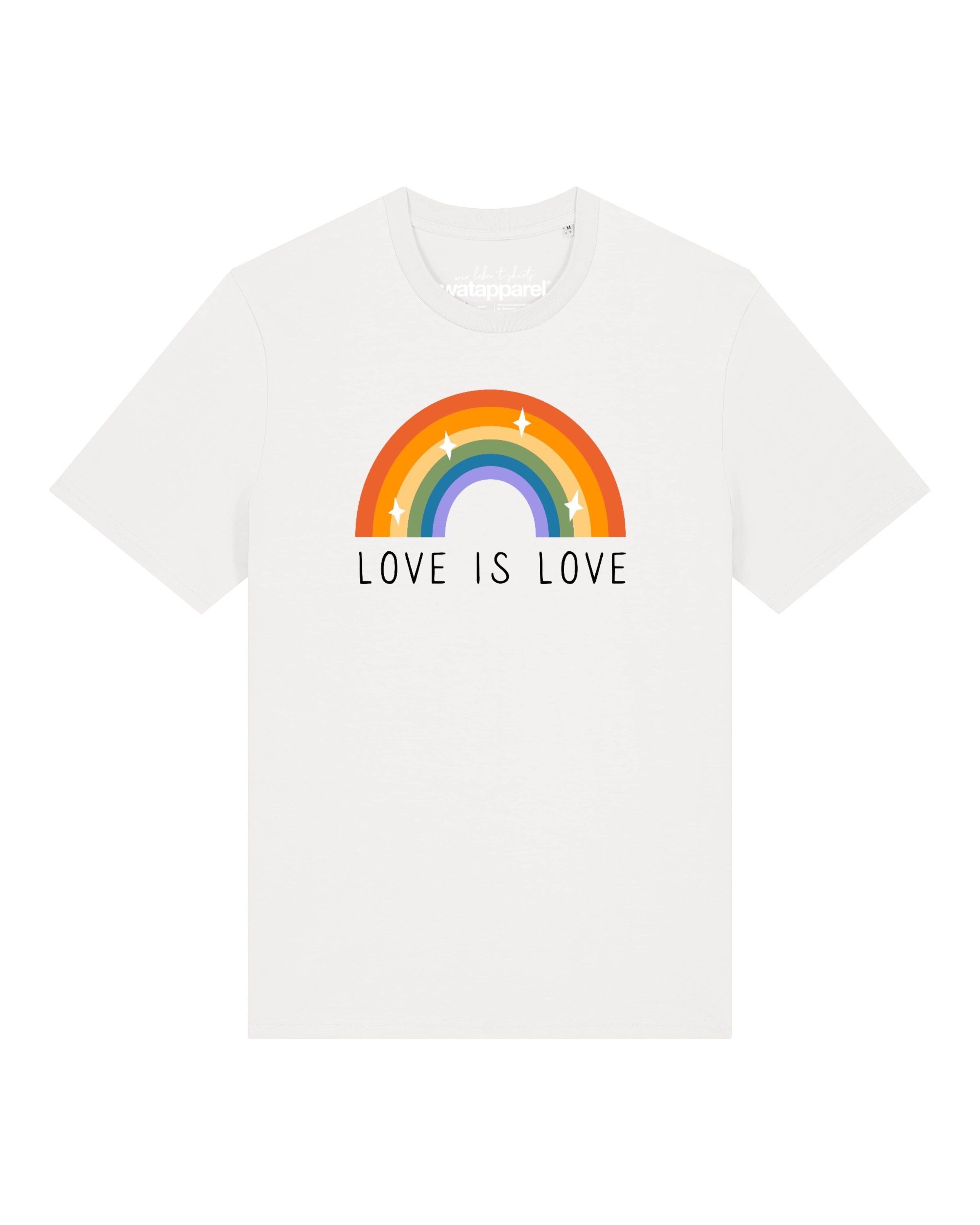 T-Shirt 'Love is Love' Watapparel en blanc : devant
