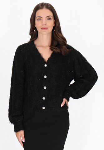 Cardigan Usha en noir : devant