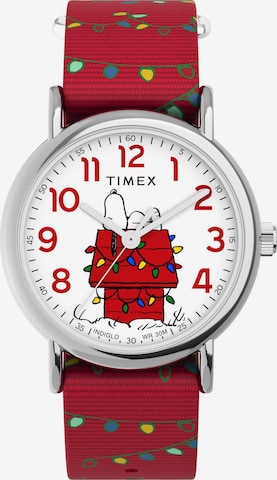 Orologio analogico 'Peanuts Weekender Holiday' di TIMEX in rosso: frontale