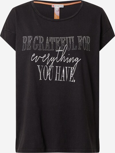 STREET ONE T-shirt en gris foncé / argent / blanc, Vue avec produit