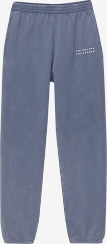 Pull&Bear Tapered Trousers in Blue: front