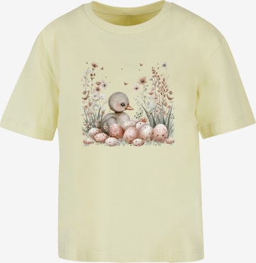T-shirt 'Ente Ostereier Blumen Küken' F4NT4STIC en jaune : devant