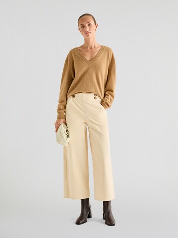 Wide leg Pantaloni di Scalpers in beige: frontale