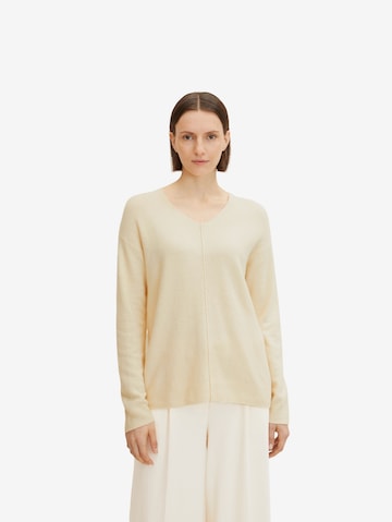 TOM TAILOR Sweater in Beige: front