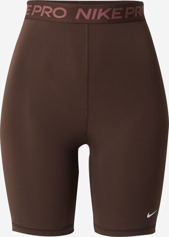 NIKE Skinny Spodnie sportowe 'Pro 365' w kolorze brązowy: przód