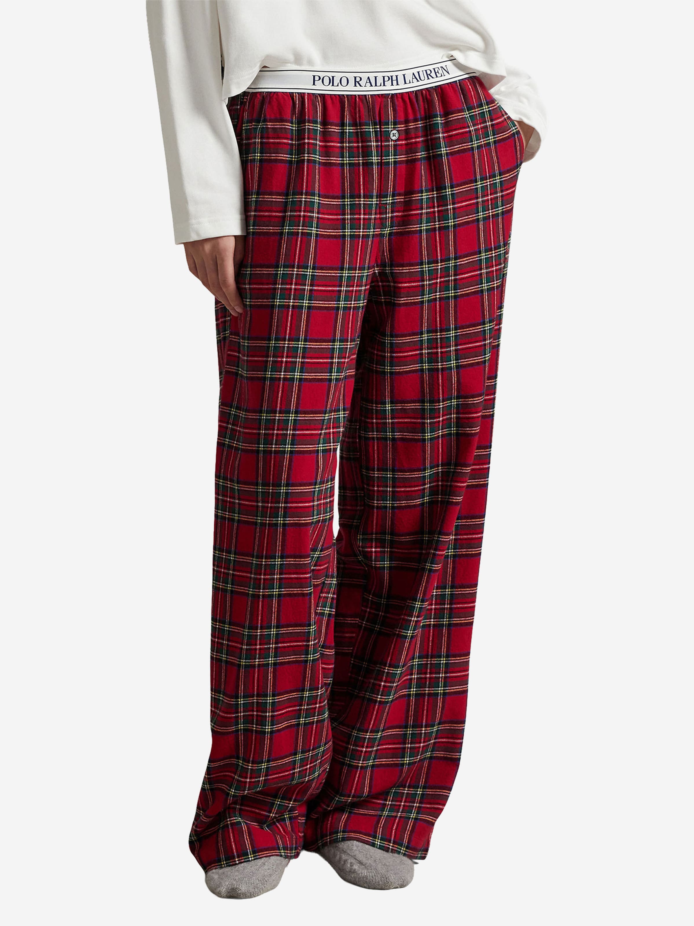 Pantalon de pyjama ' Cozy Flannel ' Polo Ralph Lauren en jaune : devant