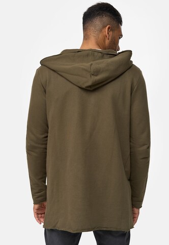 INDICODE JEANS Zip-Up Hoodie 'Brekstad' in Green