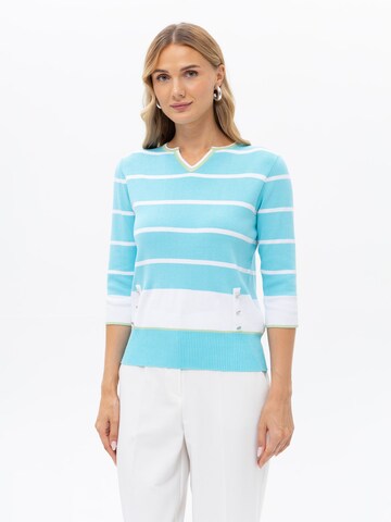 Passioni Pullover 'Türkises Langarm Shirt'‌‌‌‌‌‌ in Blau: Vorderseite