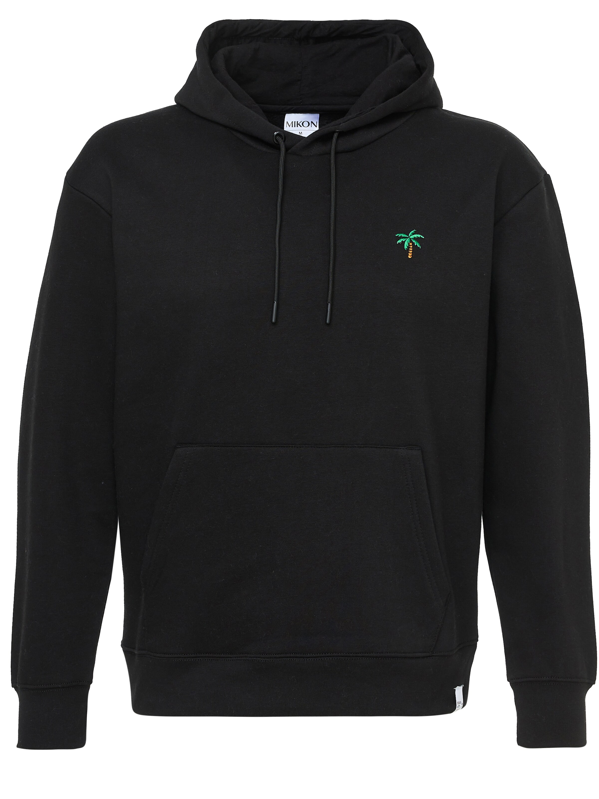Mikon Sweatshirt 'Palme' in Schwarz: Vorderseite