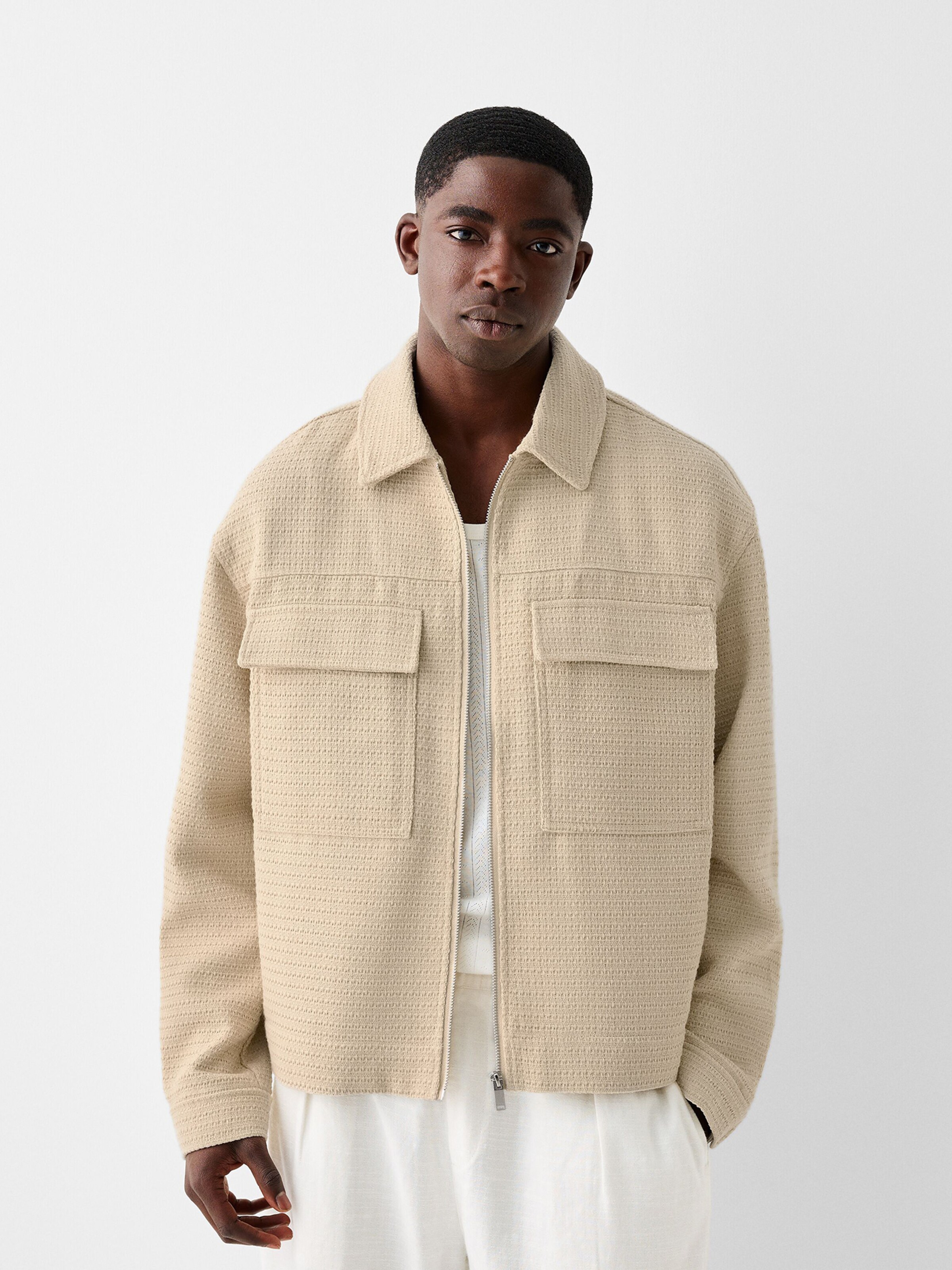 Veste mi saison Bershka en Beige ABOUT YOU