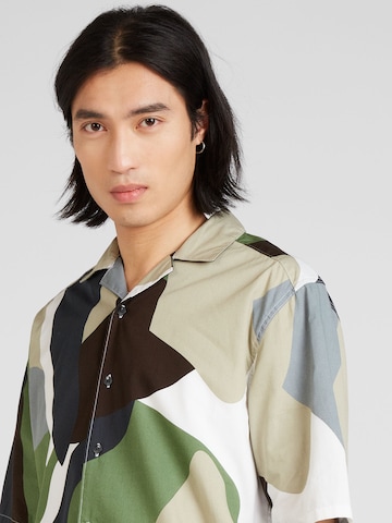 Only & Sons Regular fit Button Up Shirt 'TIE' in Green