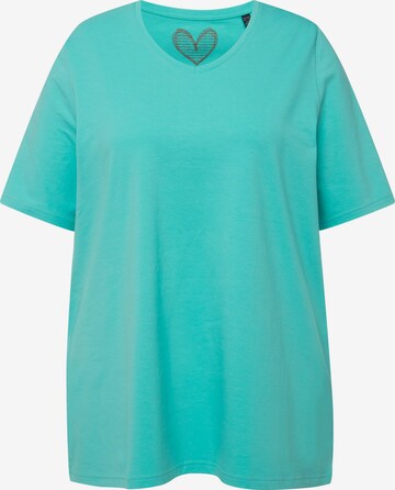 T-shirt Ulla Popken en bleu : devant