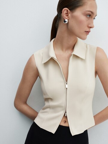 MANGO Top 'MAZIP' in Beige