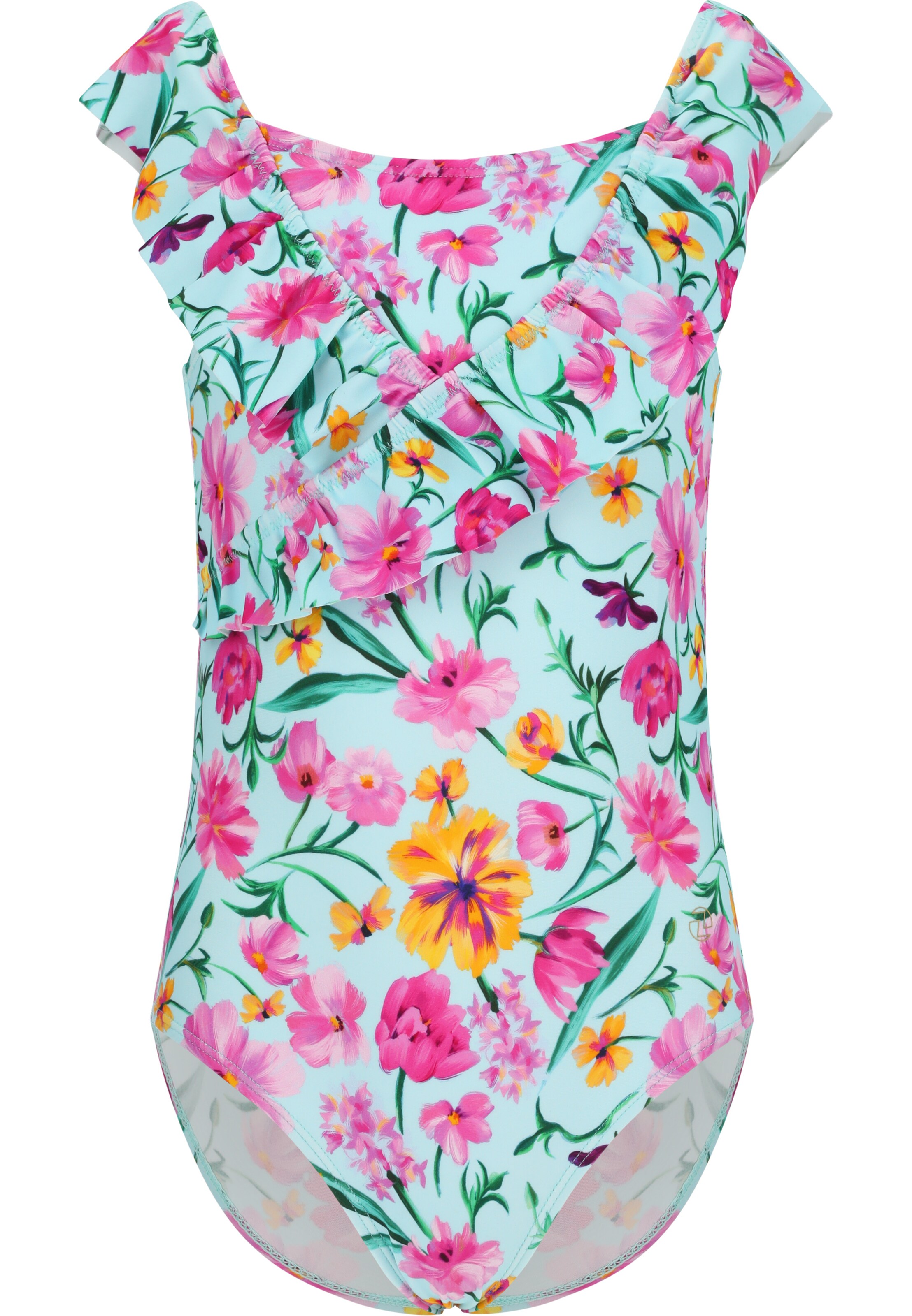 ZigZag Badeanzug 'Tropical' in Blau: Vorderseite