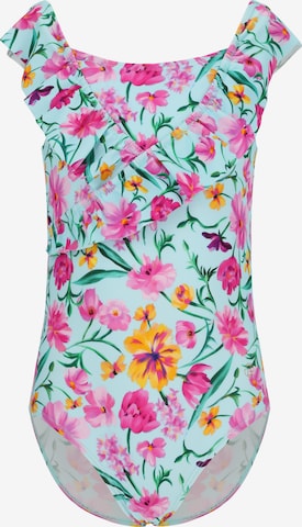 ZigZag Swimsuit 'Tropical' in Blue: front