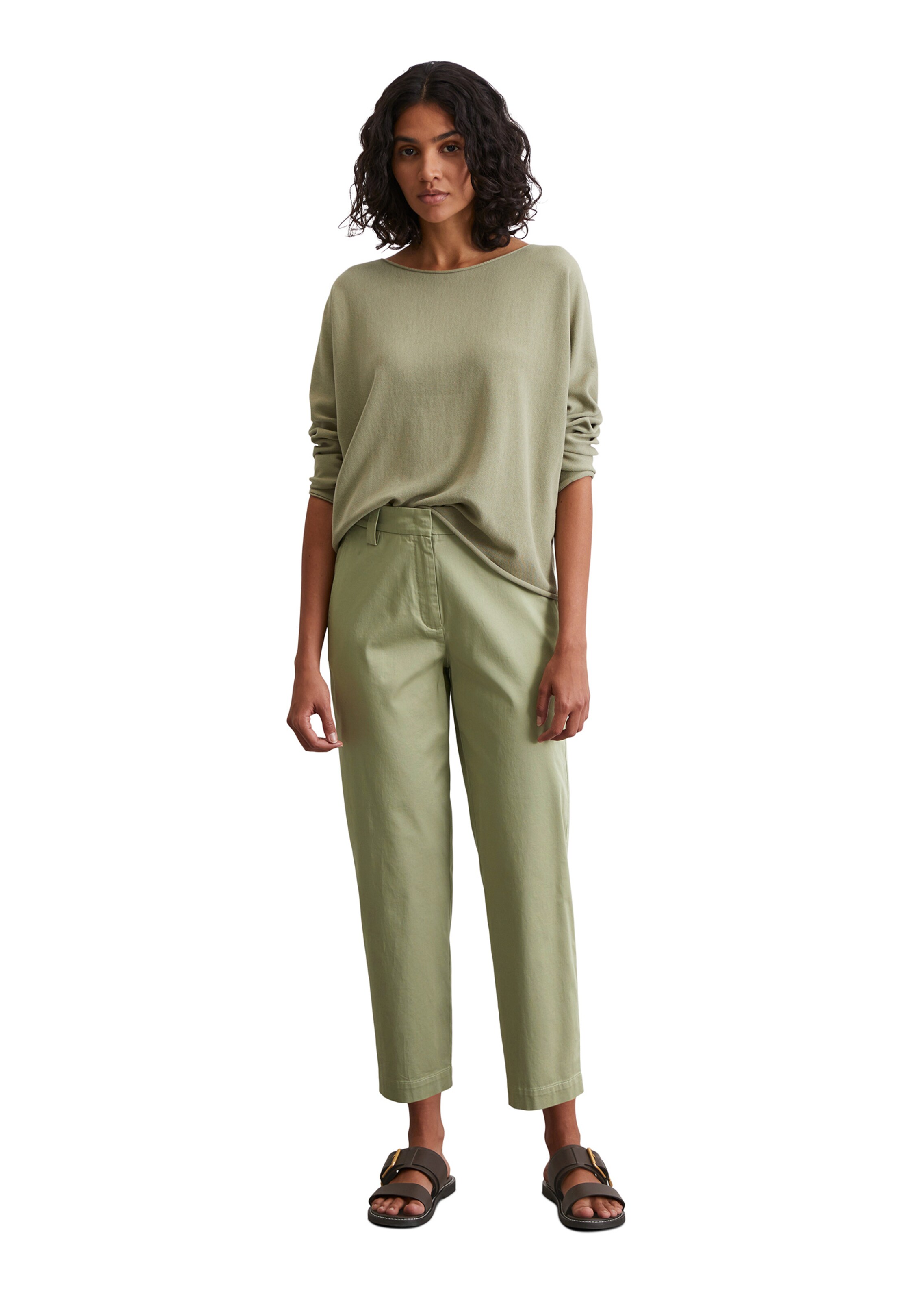 Marc O'Polo Tapered Broek 'Kalni' in Groen