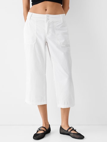 Bershka Regular Trousers in White