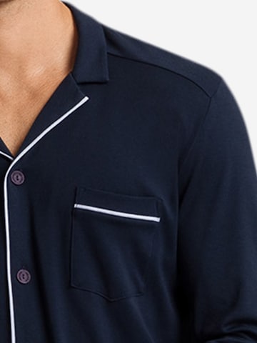 Hanro Long Pajamas 'Night & Day' in Blue
