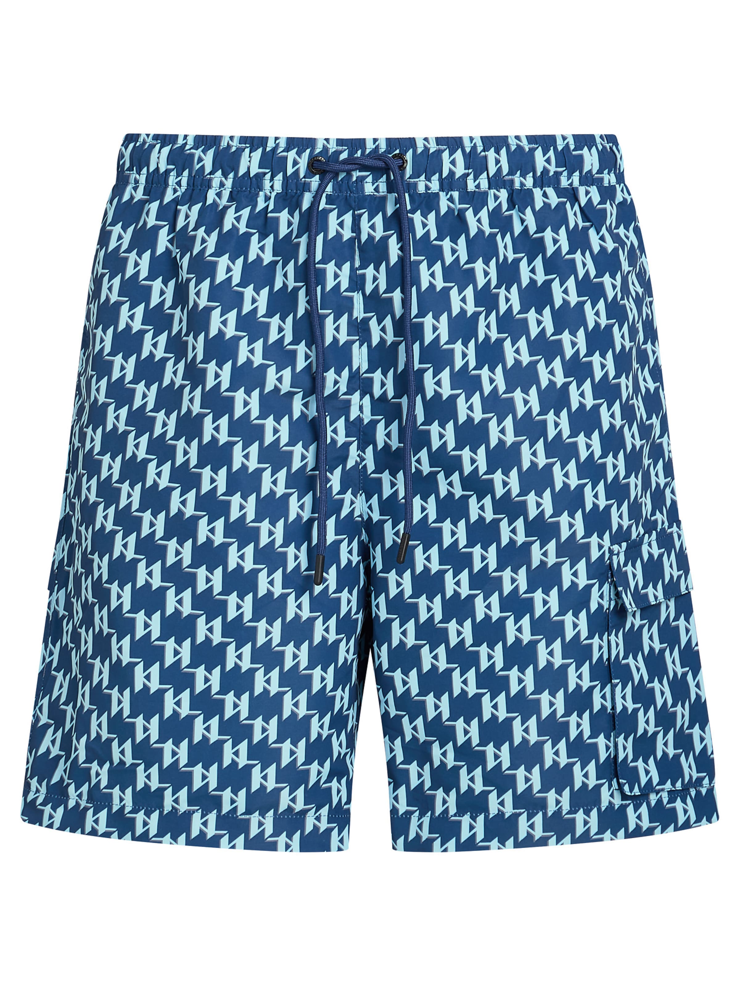 Karl Lagerfeld - Calções de banho em azul: frente
