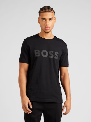 T-Shirt 'Mirror 1' BOSS Green en noir : devant