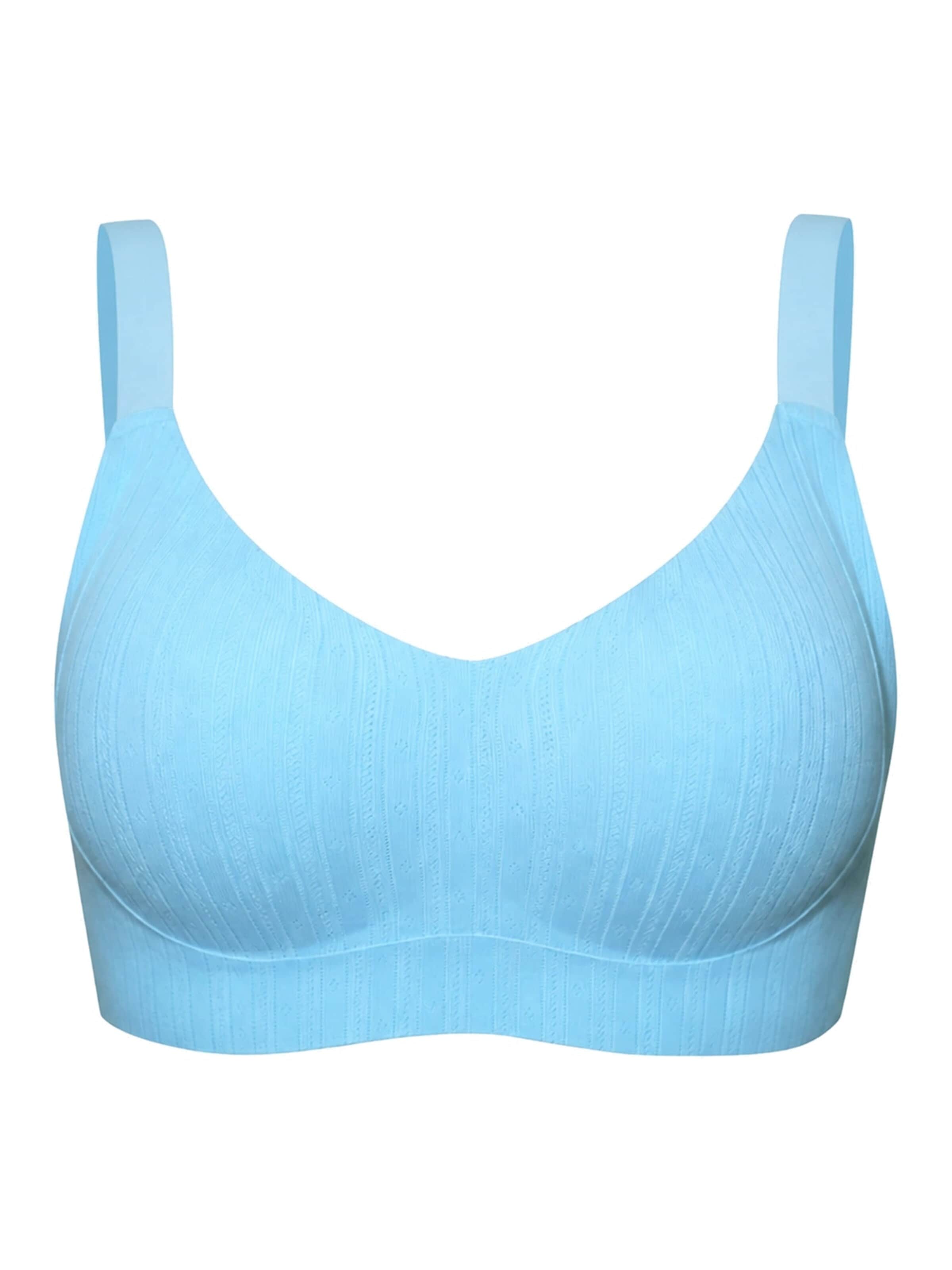 cfab Push-up BH 'Jaquard Seamless Compact Push-Up BH' in Blauw: voorkant