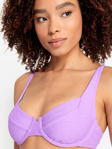 SUNSEEKER T-shirt Bikini Top in Purple