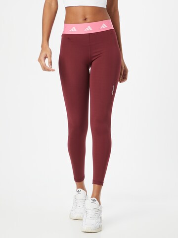 Skinny Pantaloni sport 'Techfit' de la ADIDAS PERFORMANCE pe roșu: față