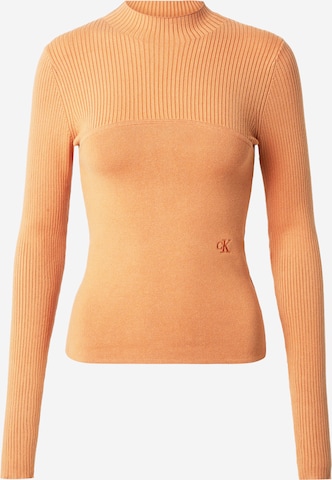 Pull-over Calvin Klein Jeans en orange : devant