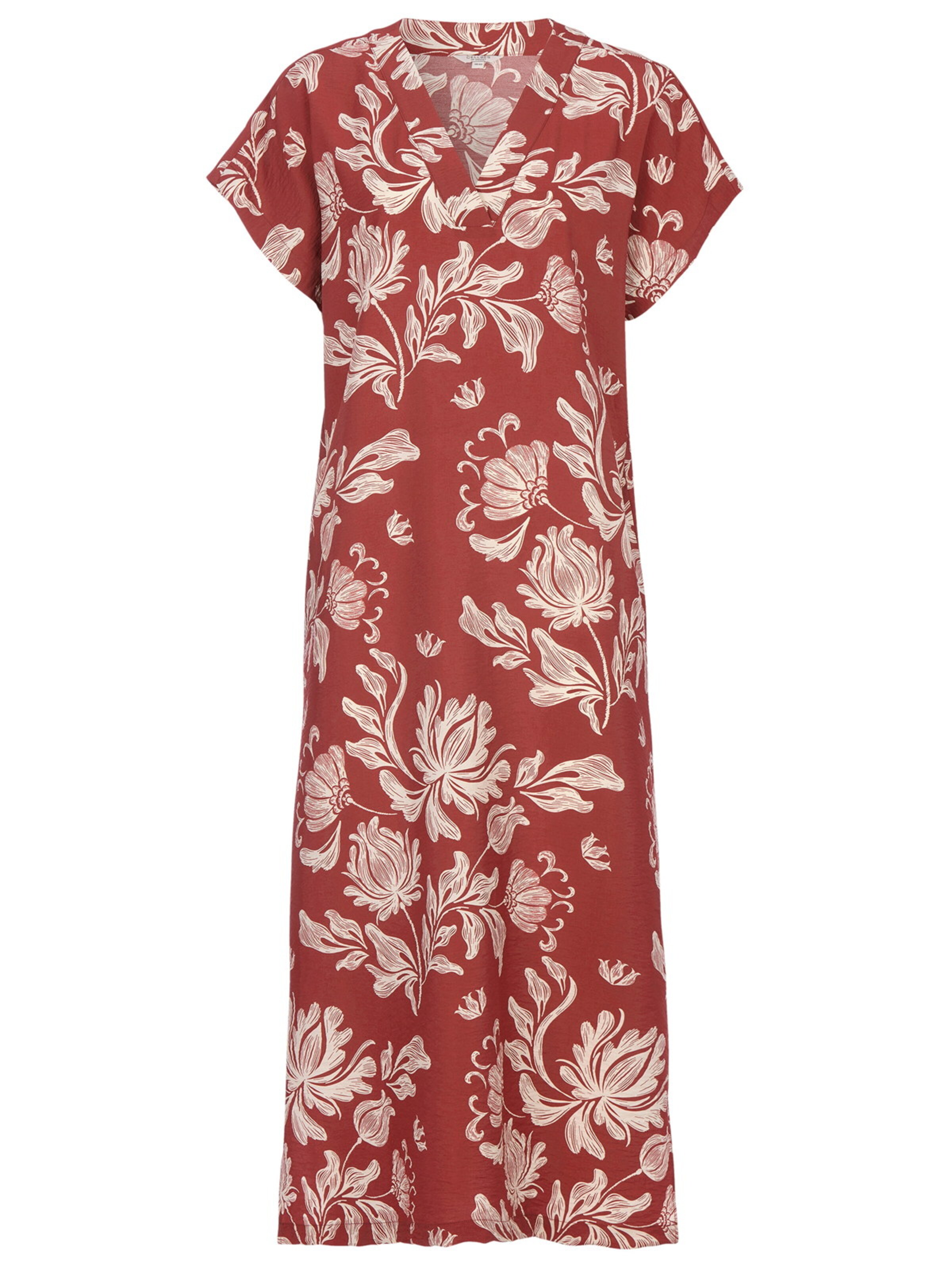 Cellbes of Sweden Gemustertes Kleid mit Taschen in rostrot, Produktansicht