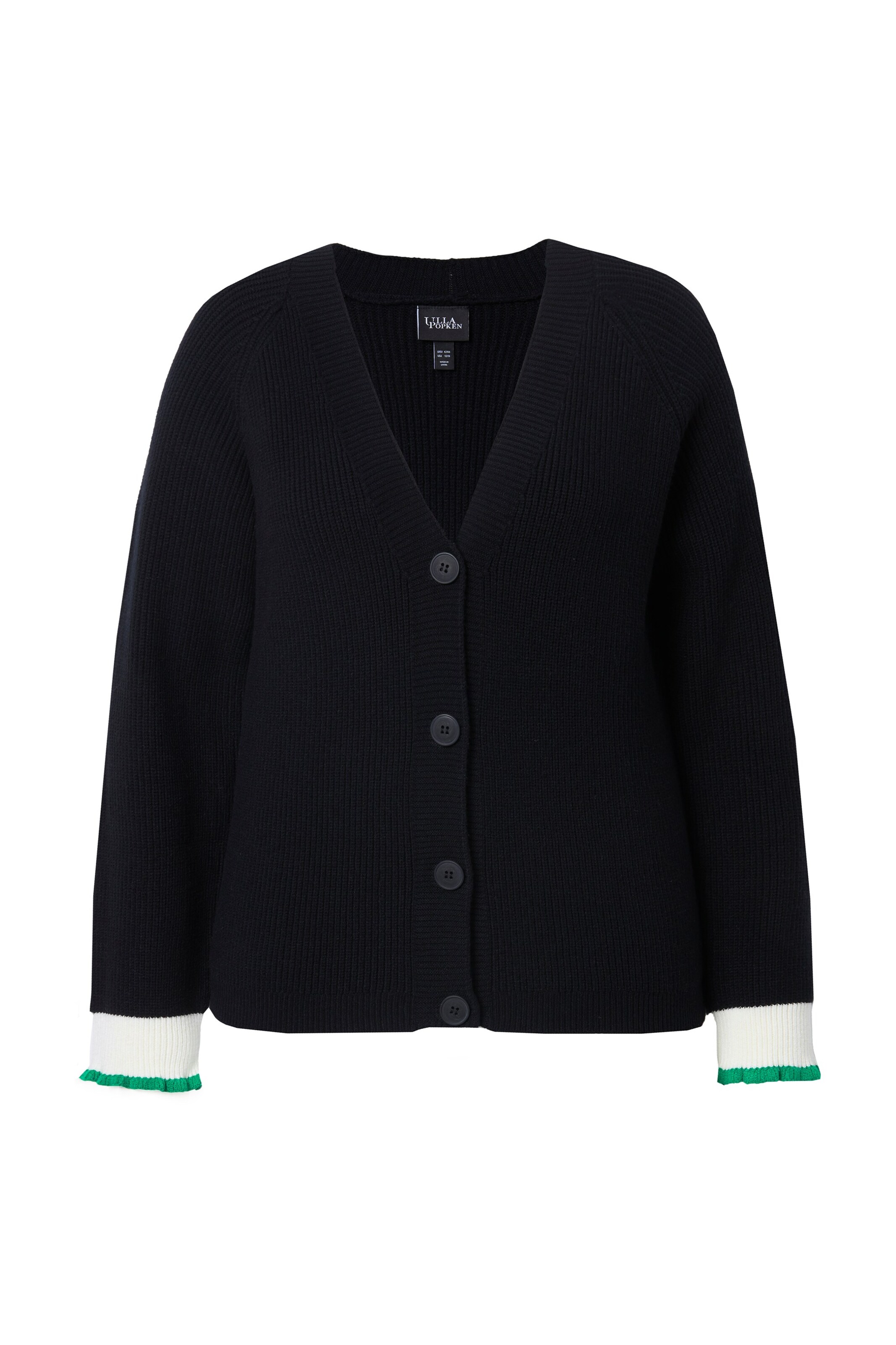 juoda Ulla Popken Kardiganas: priekis