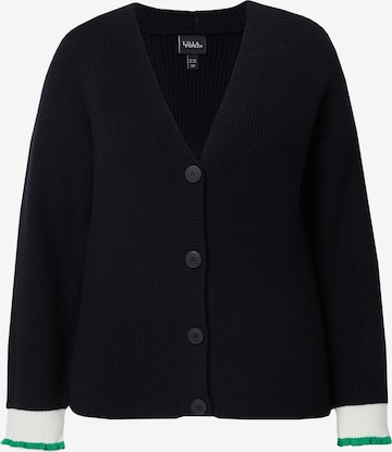 melns Ulla Popken Adīta jaka: no priekšpuses