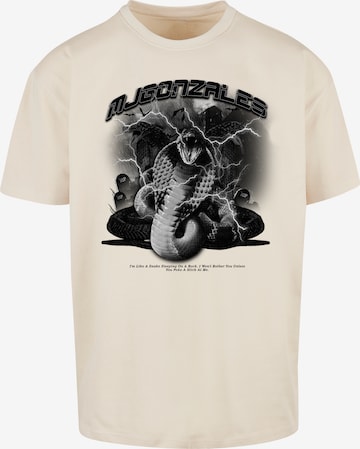 MJ Gonzales T-Shirt 'Toxic' in Beige: predná strana