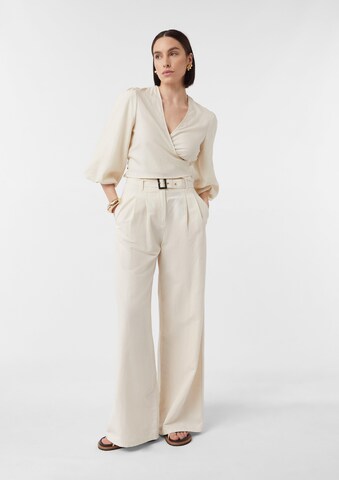 Wide Leg Pantalon à pince 'Comma x Füsun Lindner' COMMA en beige