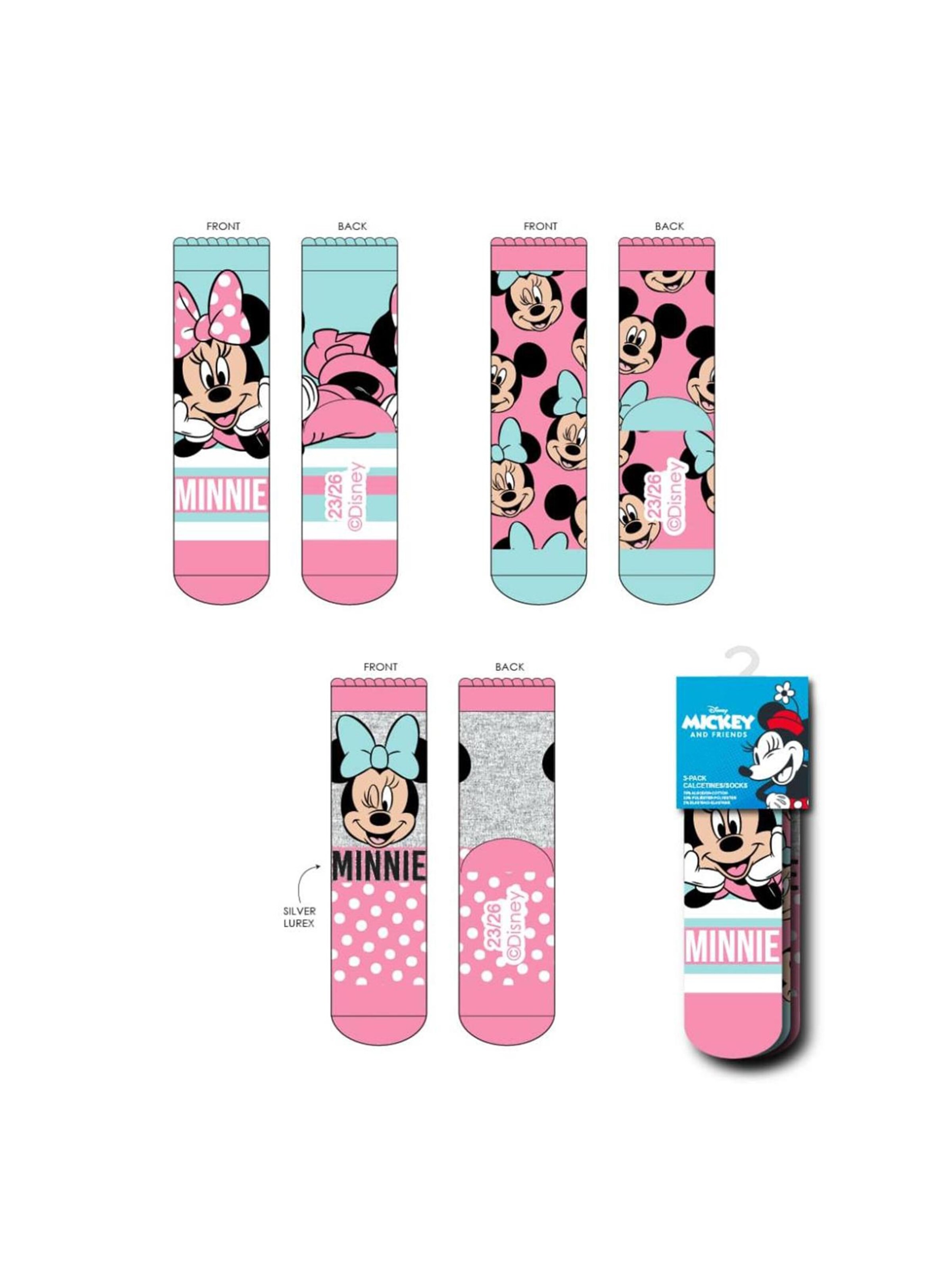 Chaussettes 'Socken Pack 3 Stück Minnie' DISNEY en mélange de couleurs