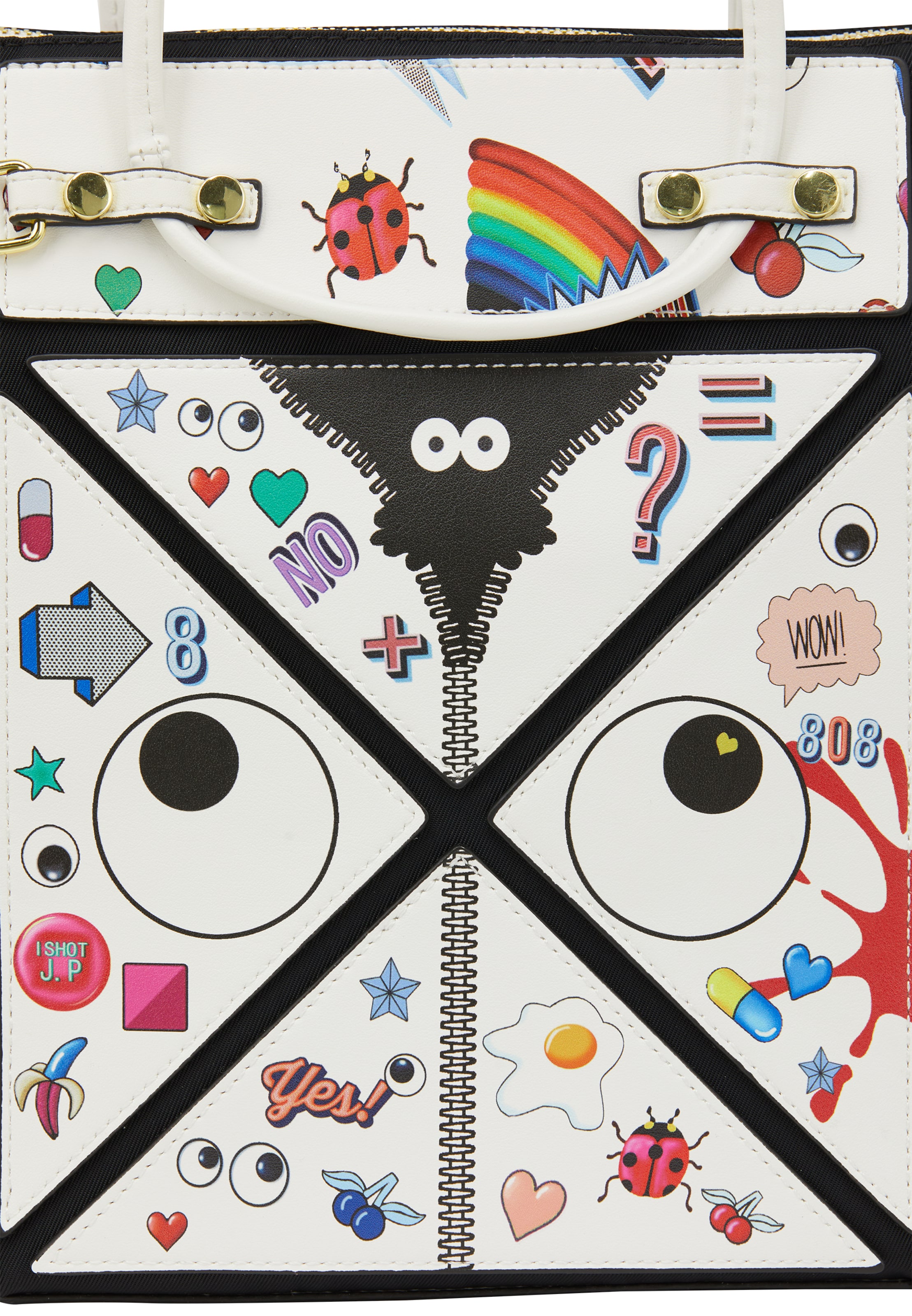 MYMO Taška přes rameno 'Pop Eyetheme' – bílá