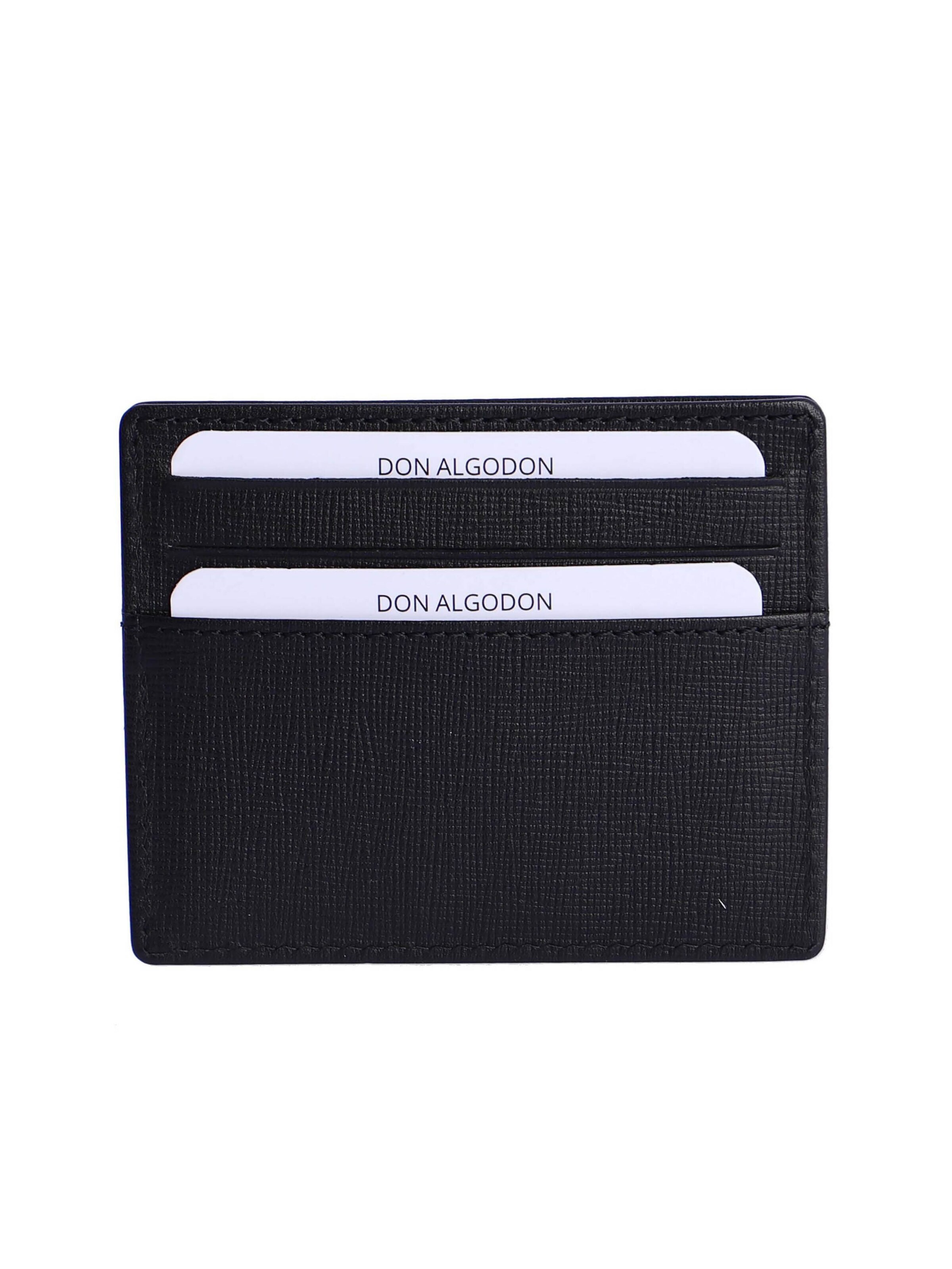 Don Algodon - Cartera 'Tarjetero para hombre Marco de piel con protección RFID' en negro