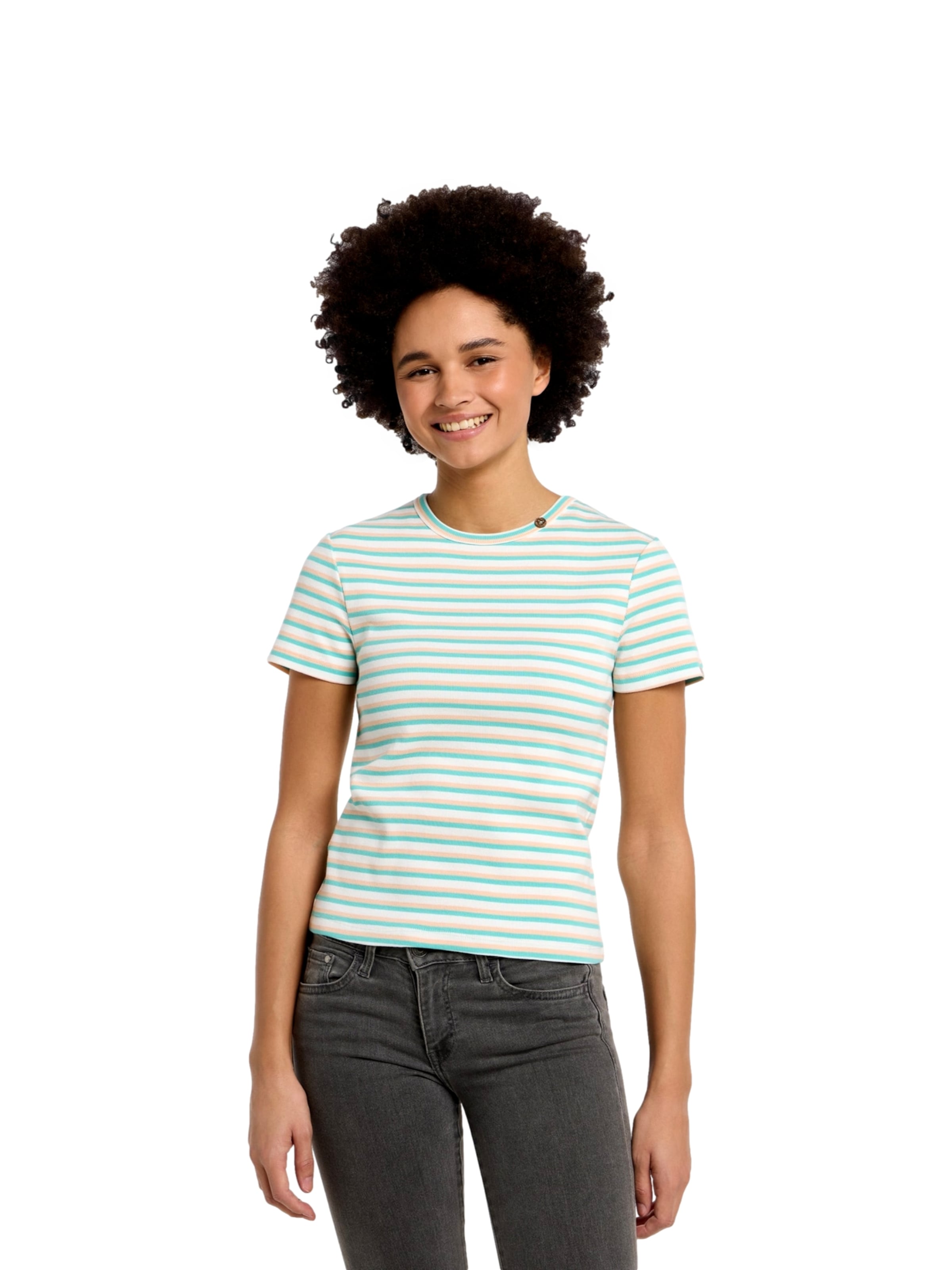 Tricou 'Janelle' de la Ragwear pe alb: față