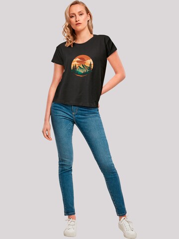 F4NT4STIC Shirt 'Sonnenuntergang Berglandschaft' in Black
