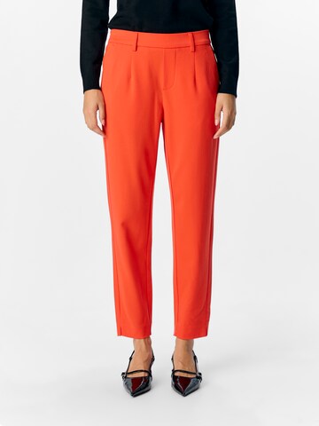OBJECT Slim fit Pleat-front trousers 'OBJLisa' in Red: front