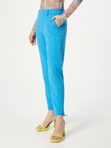 OBJECT Slim fit Pleat-Front Pants 'Lisa' in Blue: front