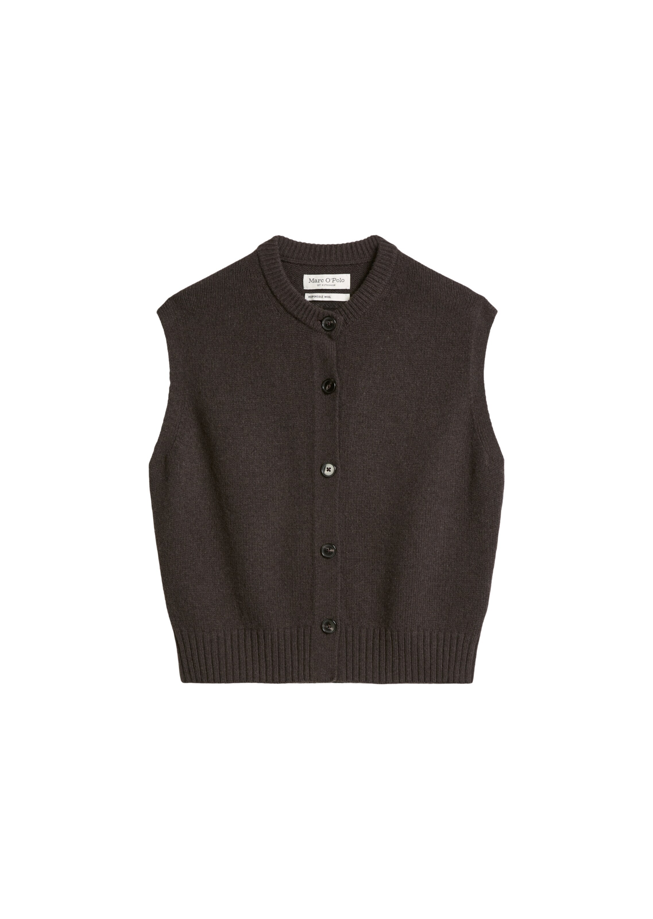 Marc O'Polo Knitted vest in Brown: front