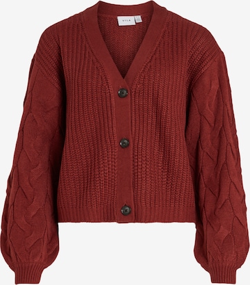 VILA Knit Cardigan in Red: front