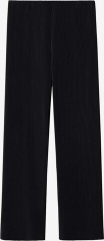 Wide Leg Pantalon 'Plisat' MANGO en noir : devant