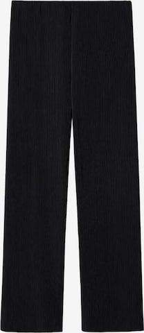 Wide Leg Pantalon 'Plisat' MANGO en noir : devant