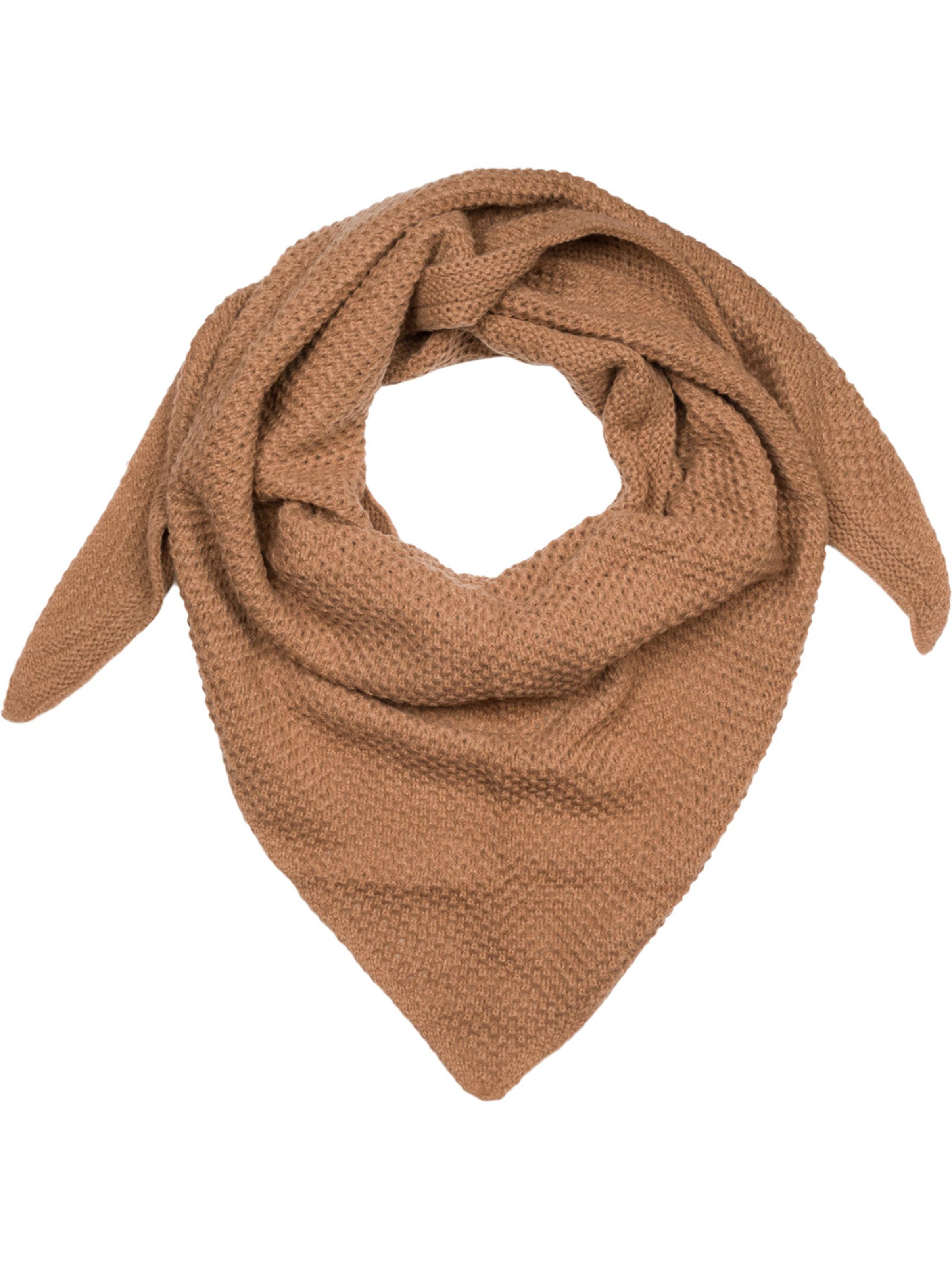 styleBREAKER Shawl 'Strick Dreiecktuch Reiskorn Strickmuster' in Brown: front