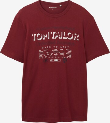 sarkans TOM TAILOR T-Krekls: no priekšpuses