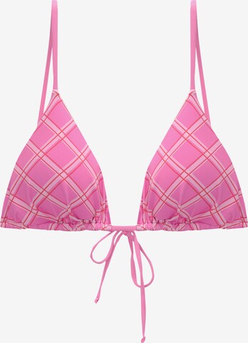 Pull&Bear Trikotni nedrčki Bikini zgornji del | roza barva: sprednja stran